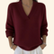 Pull à col en V pour femme | Pull léger en maille douce | Pull à manches longues à la coupe ample | Haut en maille décontracté pour tous les jours