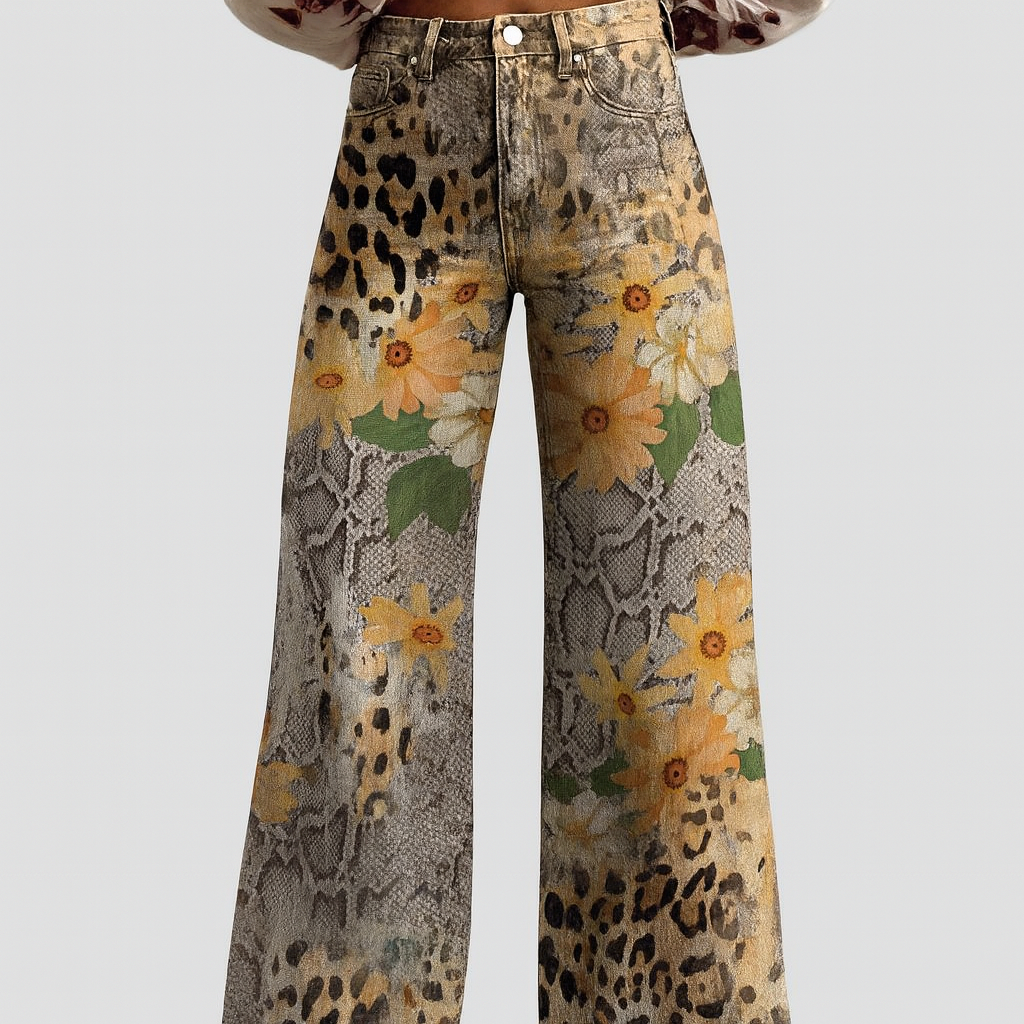  Floral Wide Leg Trousers