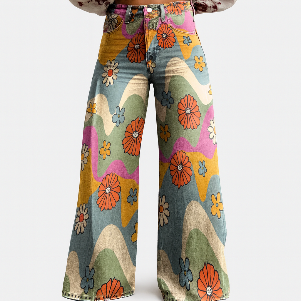  Floral Wide Leg Trousers