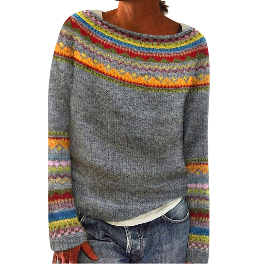 Finley Sweater | Kolorowy sweter z dzianiny wełnianej Fair Isle