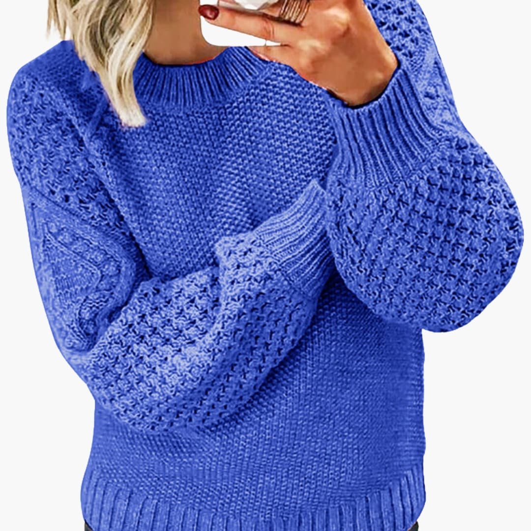Balloon Sleeve Knit Sweater for Women - Image 2