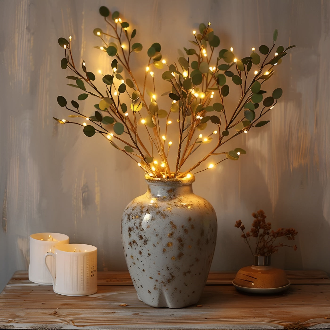 EverLeaf LED dekorativ kvistlampe - Elegant naturligt design til dekoration i hjemmet og på kontoret