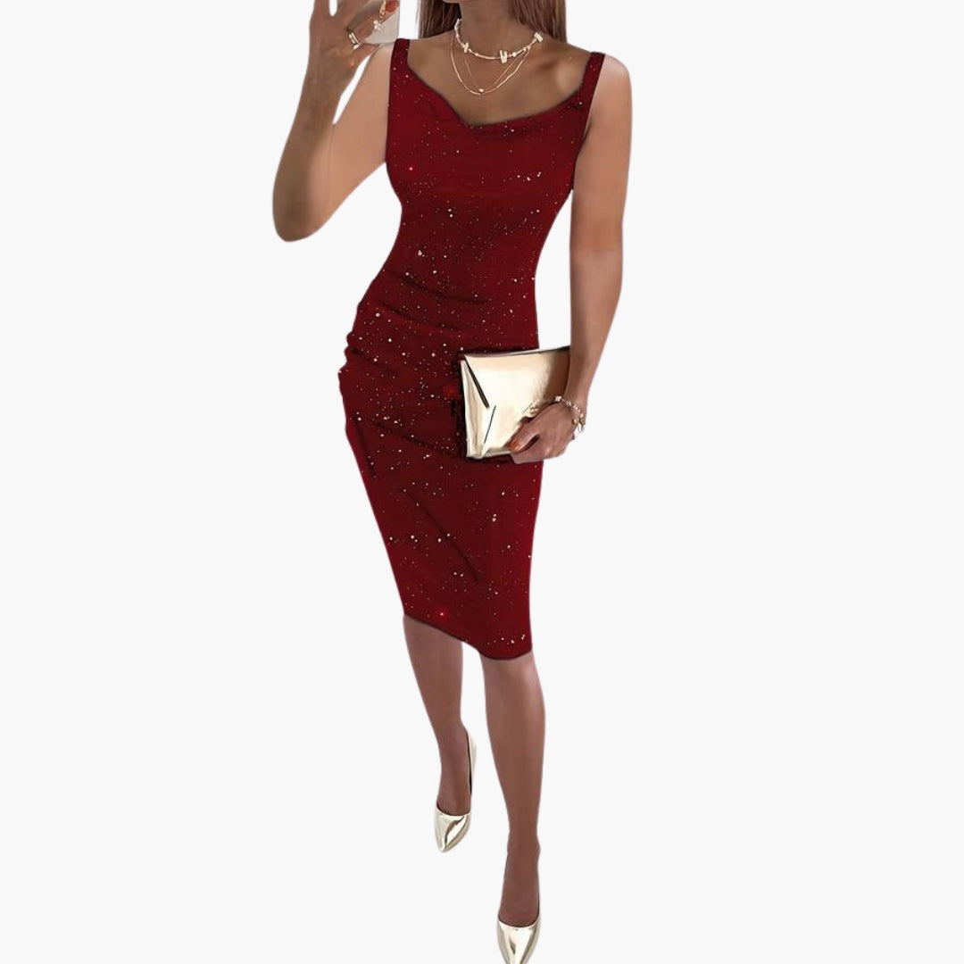 Abito da sera da donna con paillettes | Abito da cocktail senza maniche e scintillante, perfetto per le feste natalizie e le occasioni serali