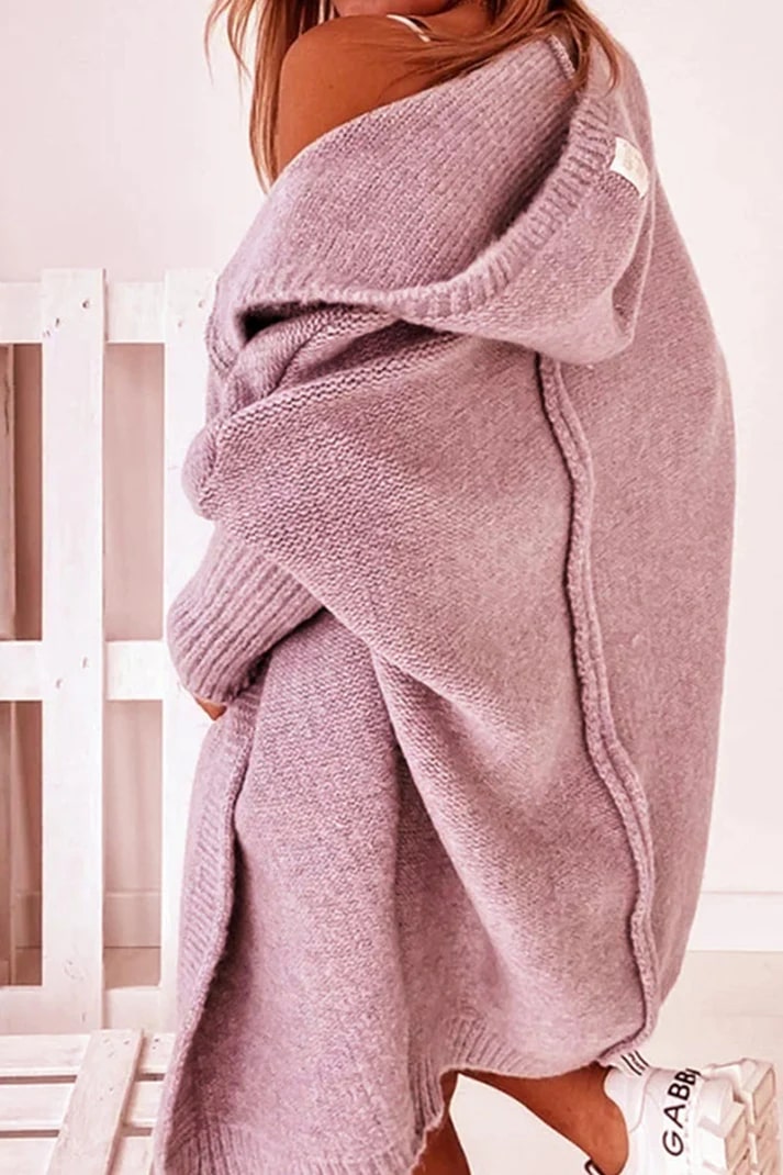 Stilfuld cardigan med overdimensioneret hætte til kvinder - Relaxed Fit Premium Knit