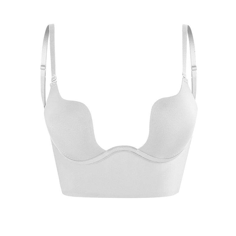 Reggiseno di sostegno senza cuciture e senza schienale – Soluzione modellante senza ferretti con scollo basso