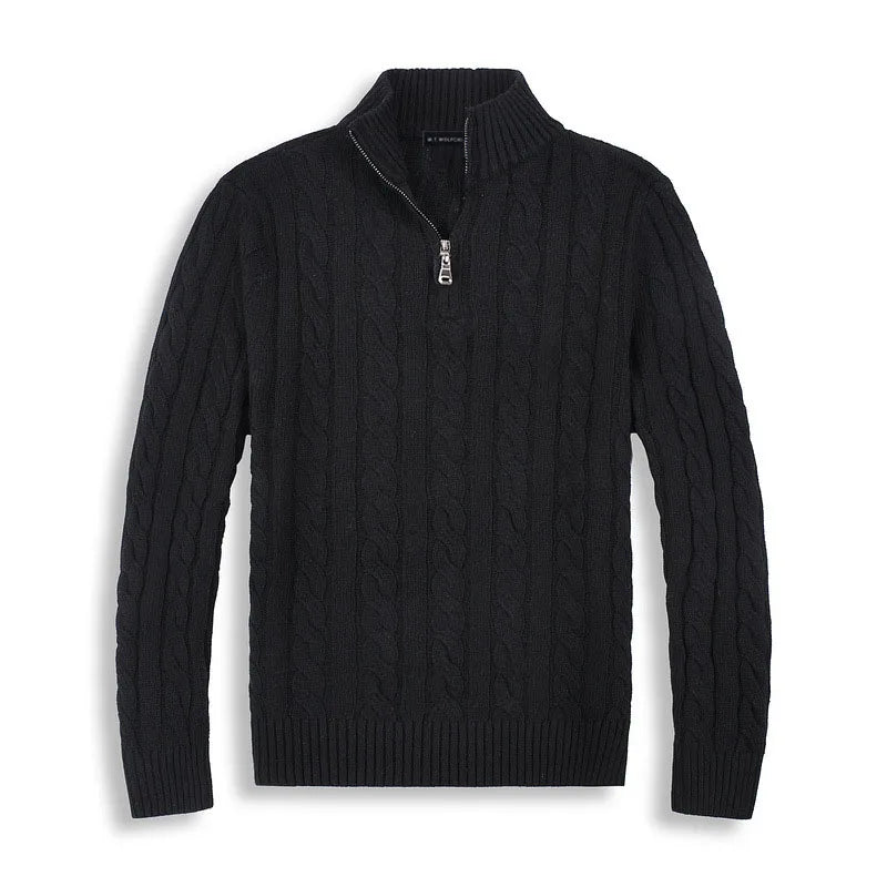Quarter Zip Cable Knit Sweater for Men - Image 6