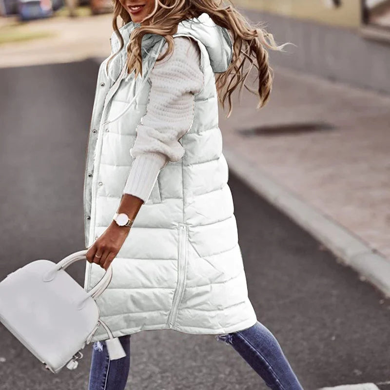 Long Puffer Vest for Women - Image 3
