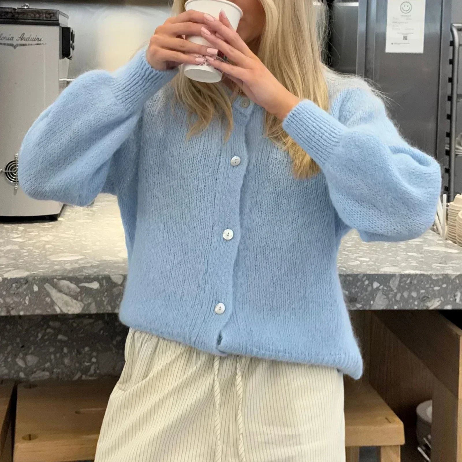 Button-Front Cardigan Sweater for Women - Image 9