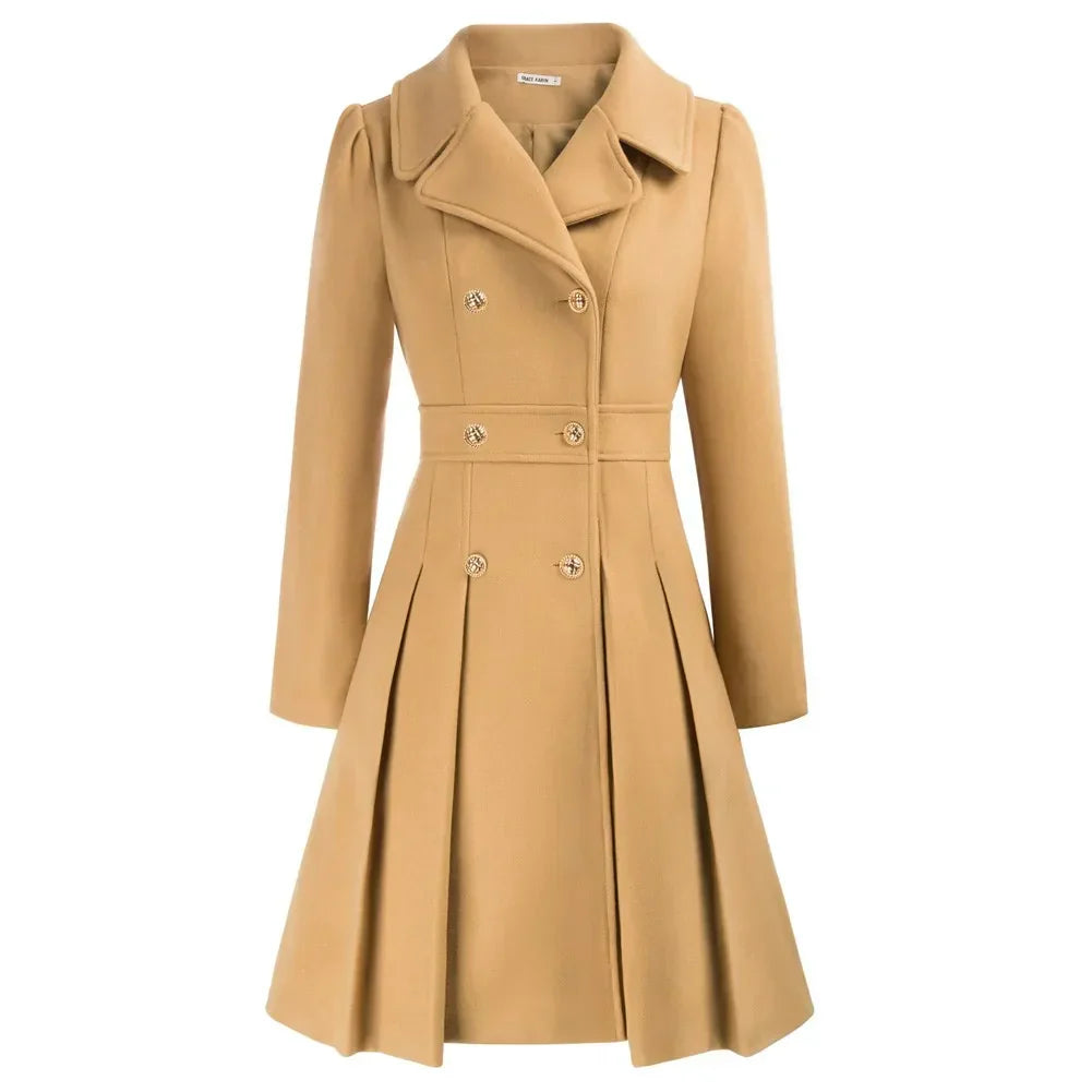 Grace Women's Coat | Stylish A-line peacoat in wool