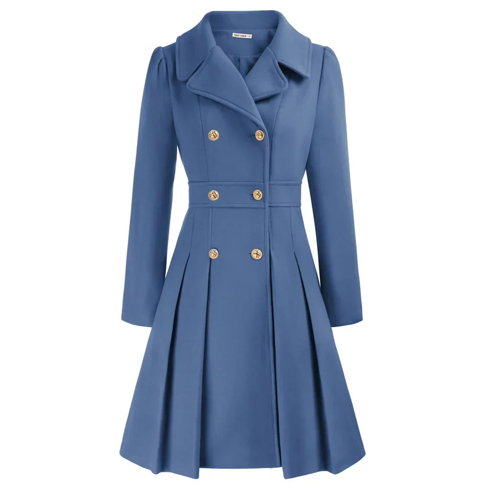 Grace Women's Coat | Stylish A-line peacoat in wool