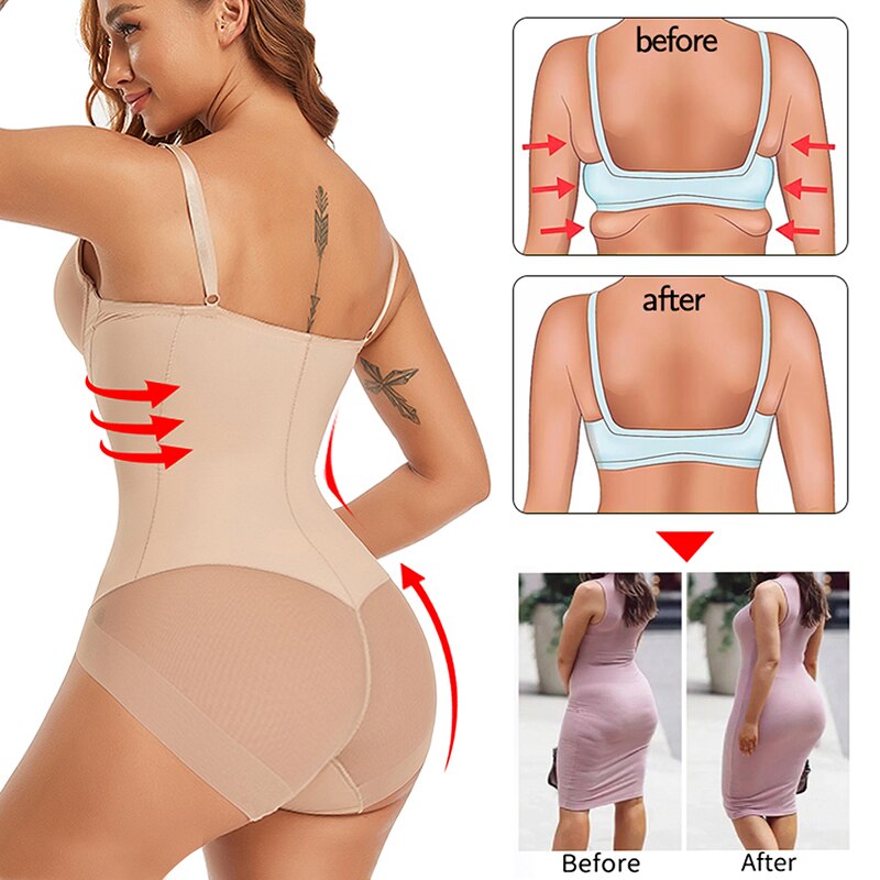 Body modelator pentru femei, cu sârmă de susținere, decolteu în formă de inimă, bretele reglabile și finisaj țesut neted, pentru un aspect fără cusături