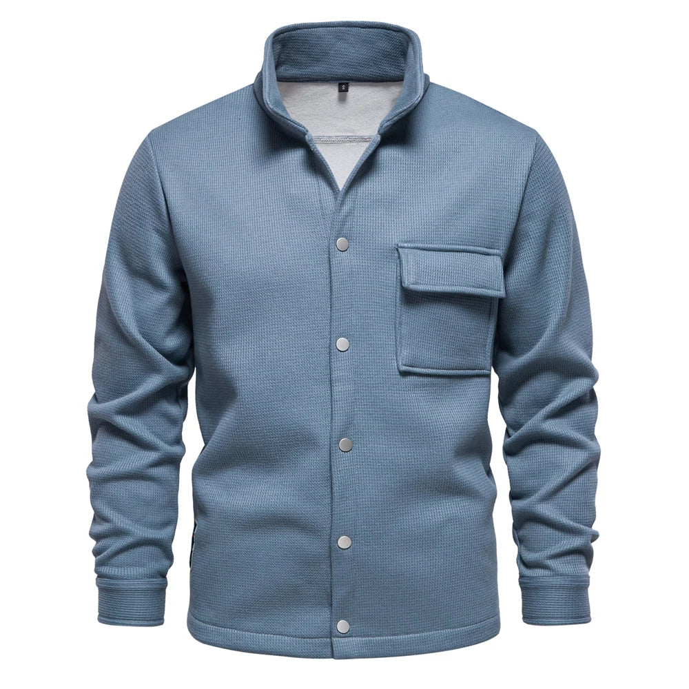 Veste d'hiver pour homme | Doublée de polaire épaisse | Col montant à boutons