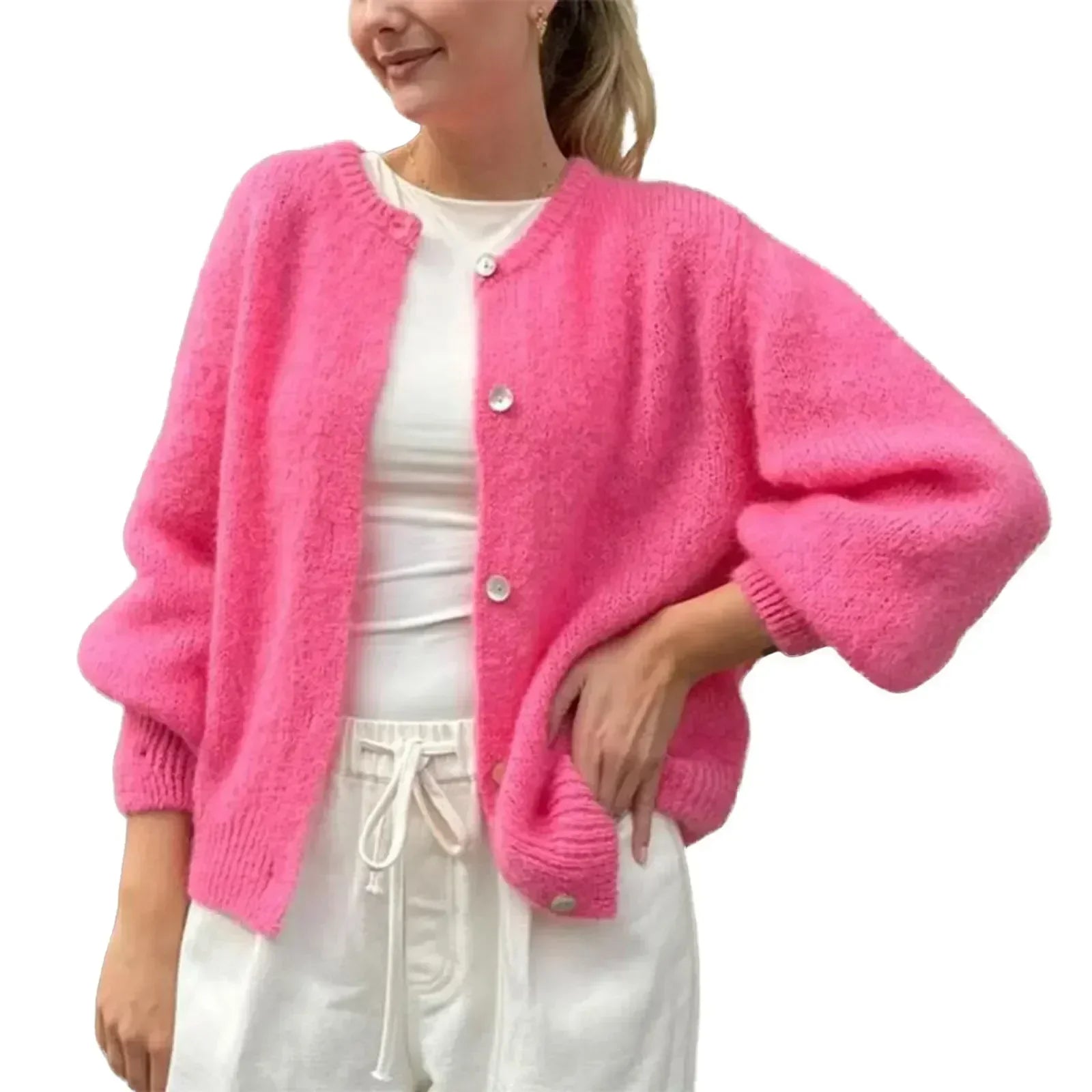 Button-Front Cardigan Sweater for Women - Image 10