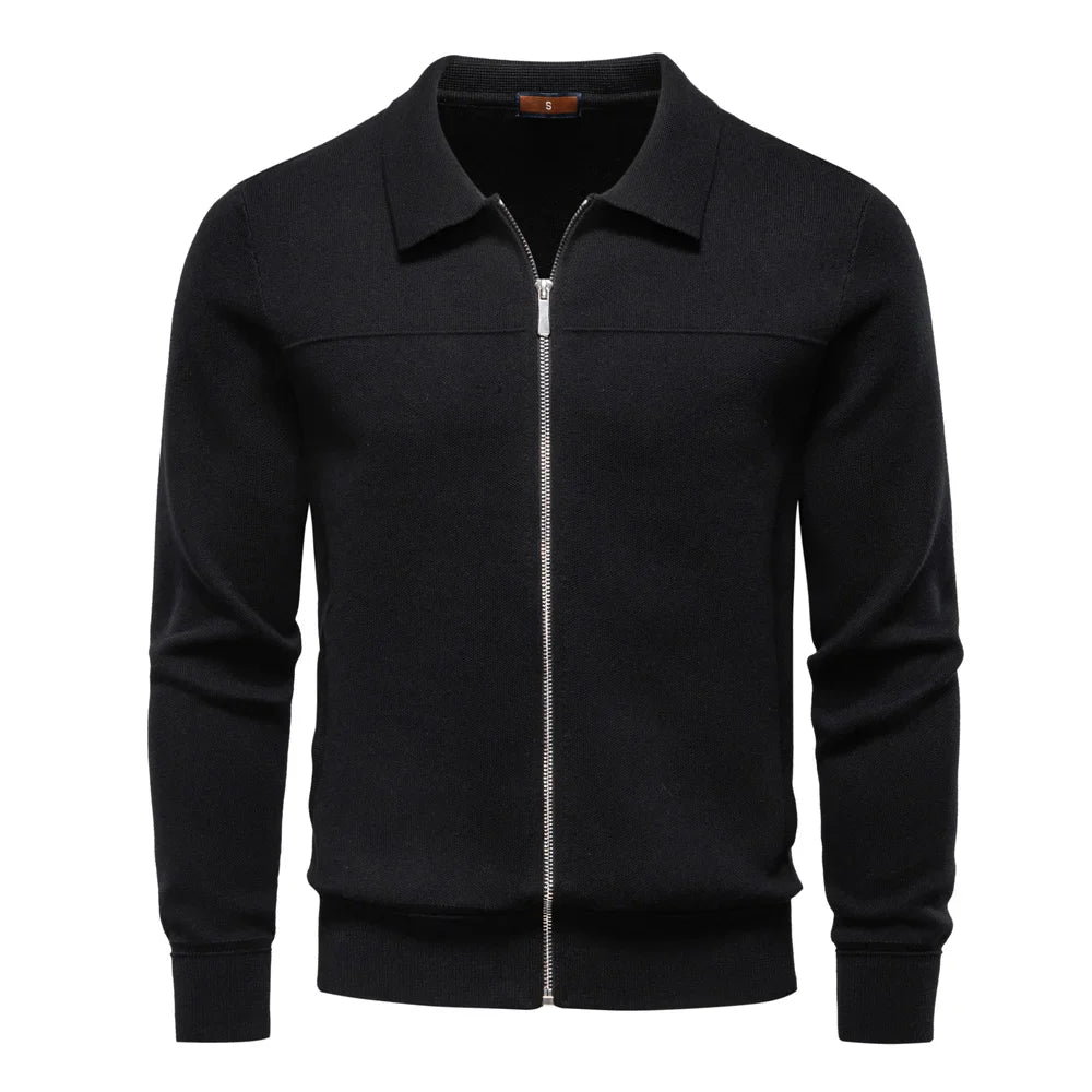 Chaqueta clásica para hombre | Cuello alto con cremallera | Estilo informal de invierno