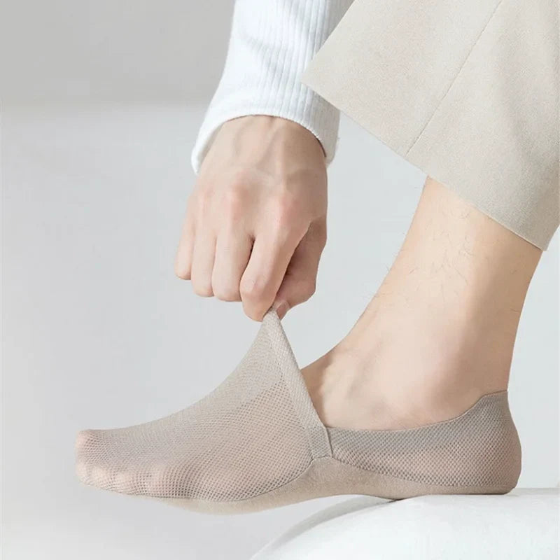 Skarpety unisex typu „no show” | Niewidoczne, antypoślizgowe skarpety z niską cholewką z oddychającej siateczki | Skarpety pod spód, które nie zsuwają się, do sneakersów i mokasynów