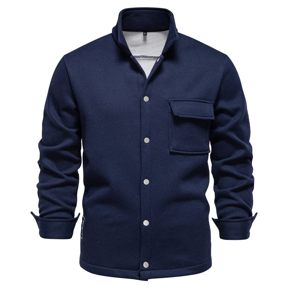 Veste d'hiver pour homme | Doublée de polaire épaisse | Col montant à boutons