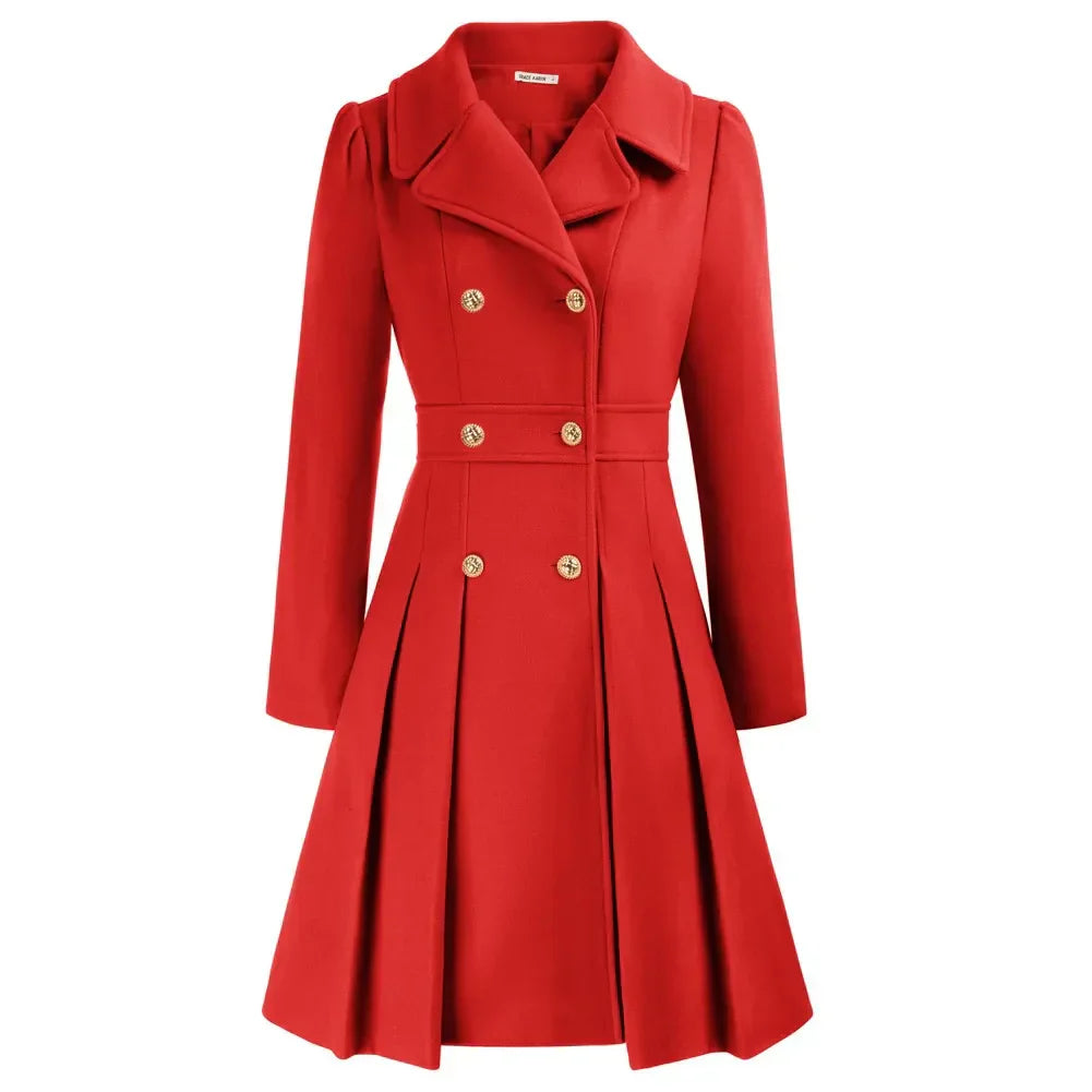 Grace Women's Coat | Stylish A-line peacoat in wool