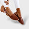 Ortopædiske slingback-sandaler i vævet læder til kvinder | Ergonomiske flade vandresko med svangstøtte og spids tå