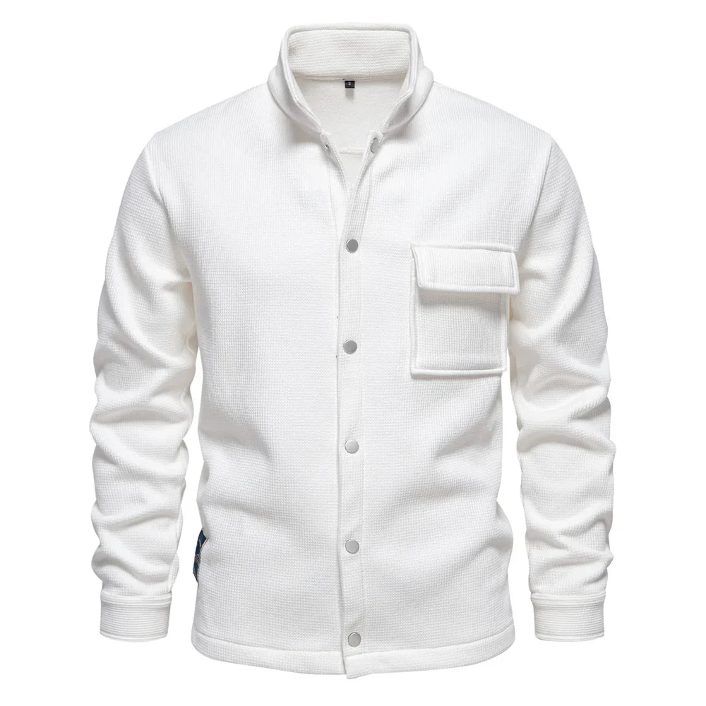 Veste d'hiver pour homme | Doublée de polaire épaisse | Col montant à boutons