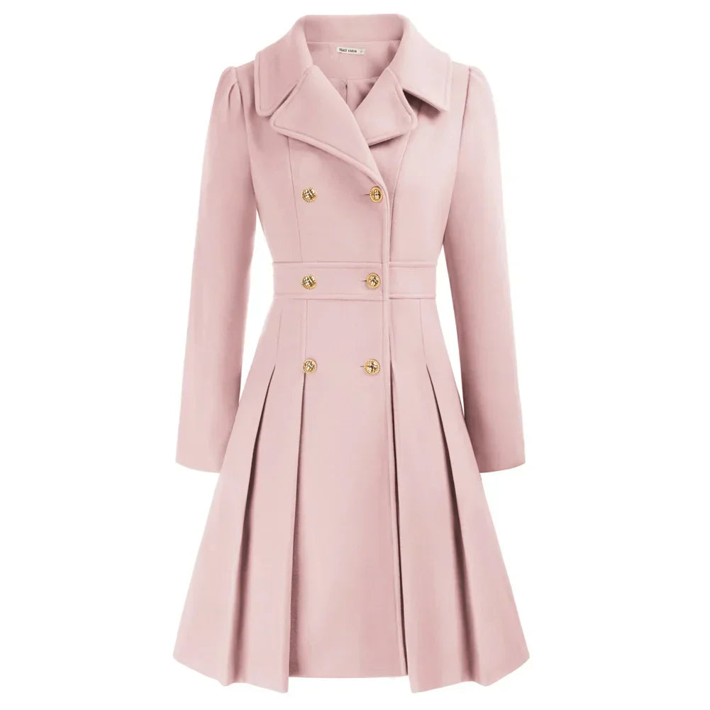 Grace Women's Coat | Stylish A-line peacoat in wool
