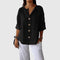 Women's Cotton Linen Blouse | Lightweight V-Neck Button Down Top | Breathable Summer Shirt for Casual Work and Daily Wear