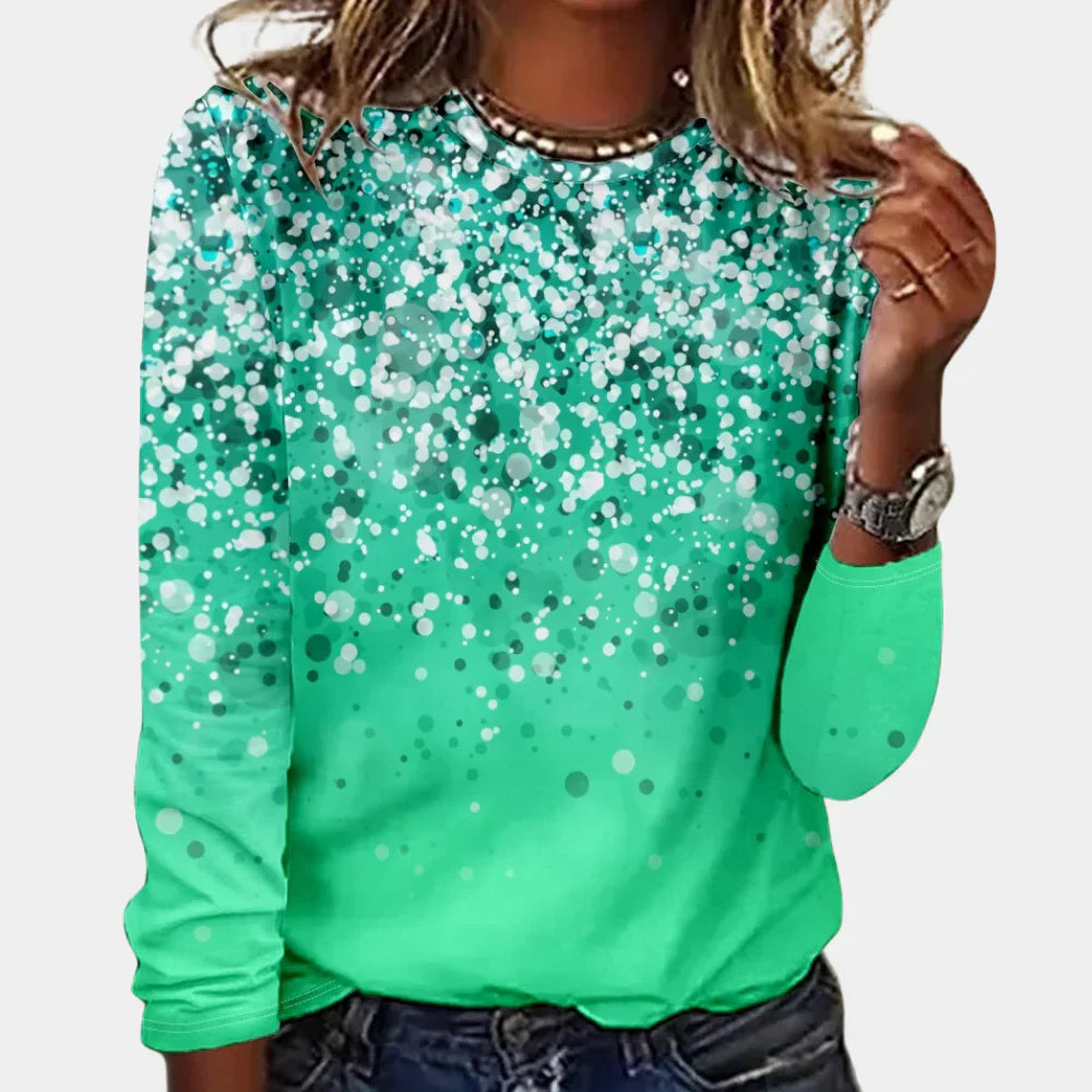 Women's Snowflake Sweater - Festive Crew Neck Winter Jumper with Long Sleeves - Soft Regular Fit Holiday Knitwear Top