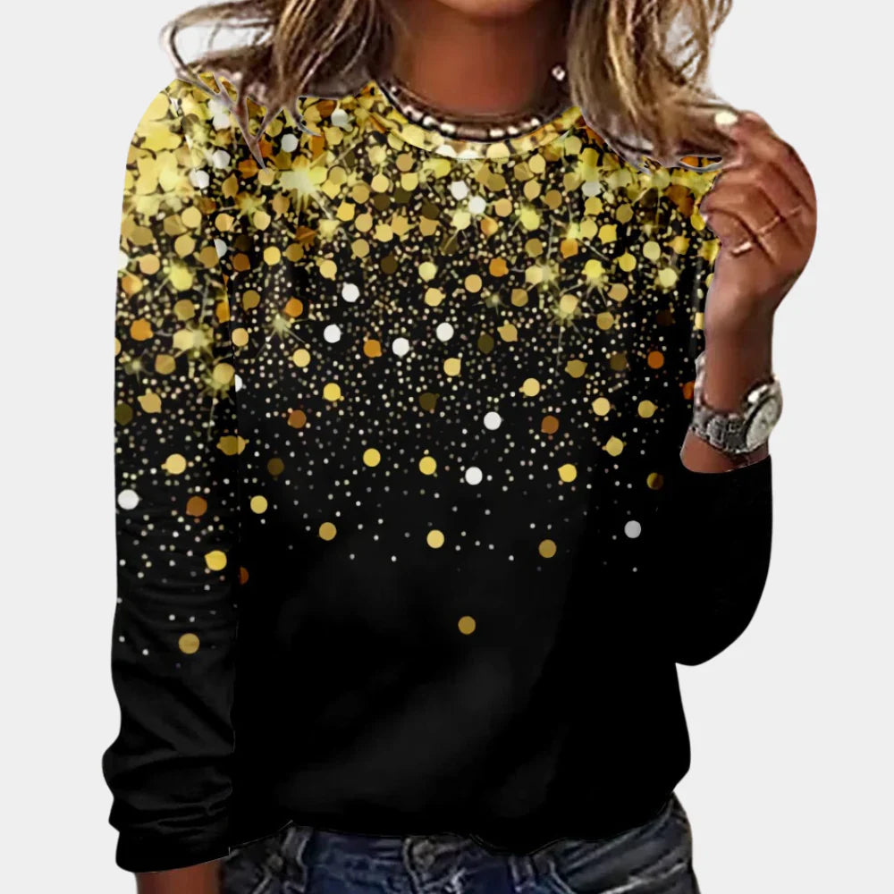 Women's Snowflake Sweater - Festive Crew Neck Winter Jumper with Long Sleeves - Soft Regular Fit Holiday Knitwear Top