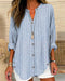 Long Striped Women's Blouse with Button Details for Summer Style