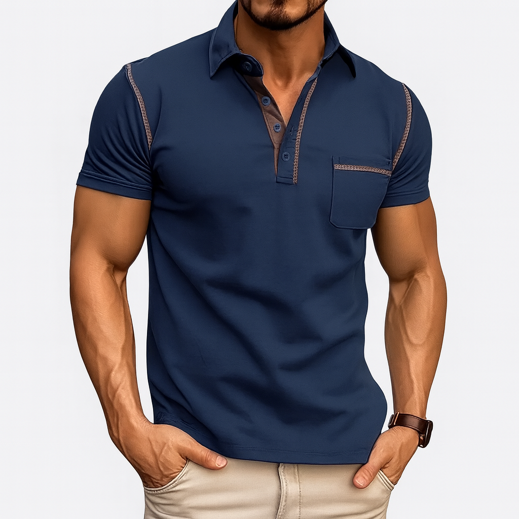Summer polo shirt navy blue