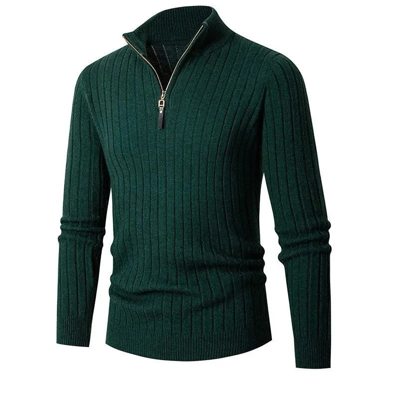 Quarter-Zip Ribbed Sweater for Men - Image 10
