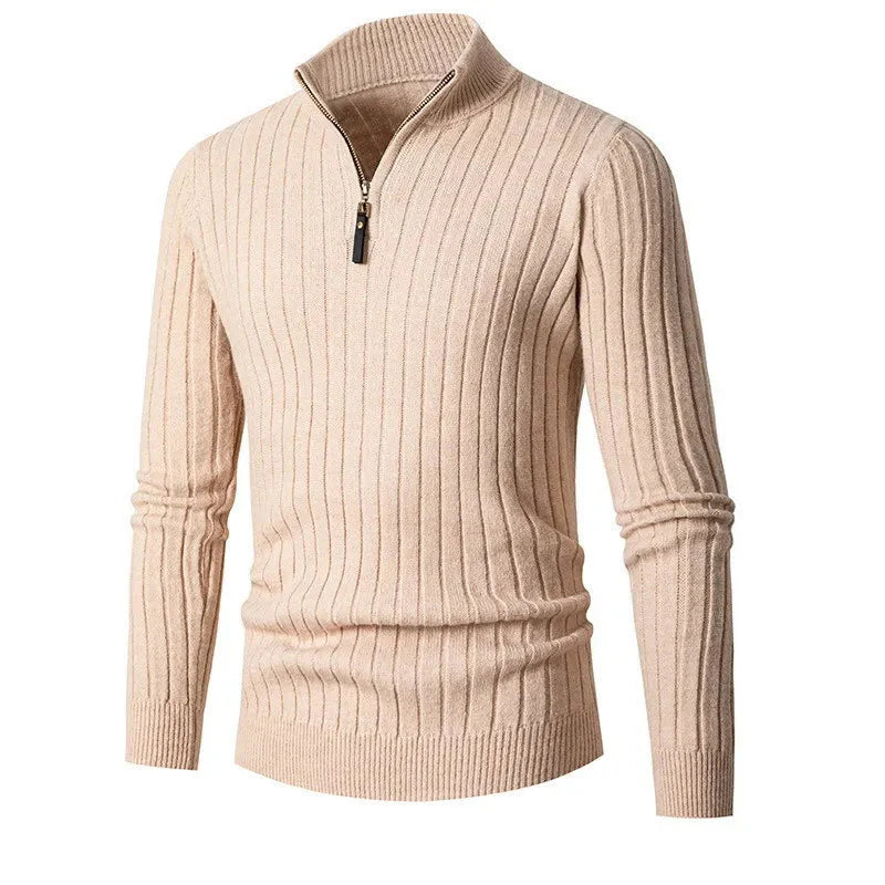 Quarter-Zip Ribbed Sweater for Men - Image 9