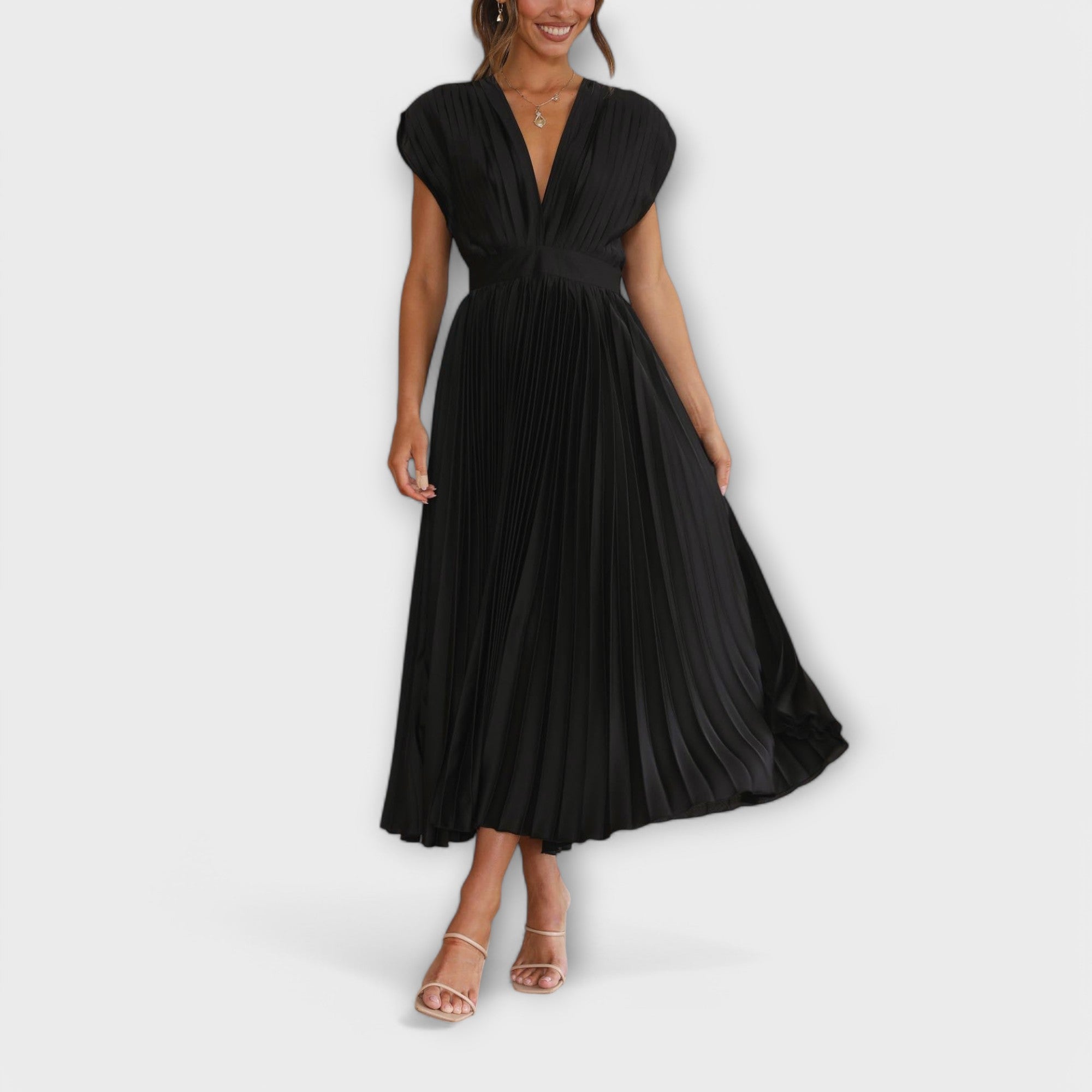 Elsie - Rochie midi plisată elegantă