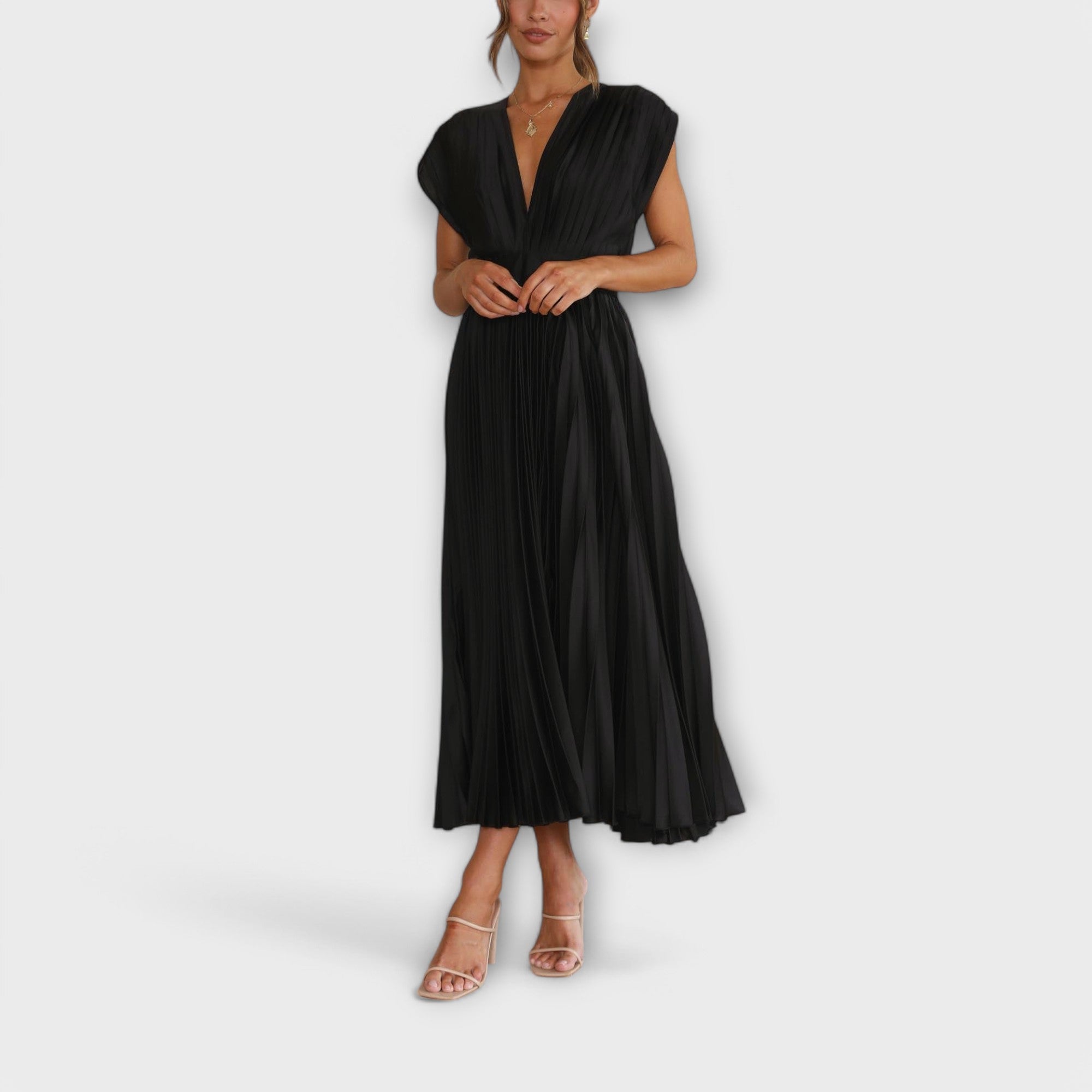 Elsie - Rochie midi plisată elegantă