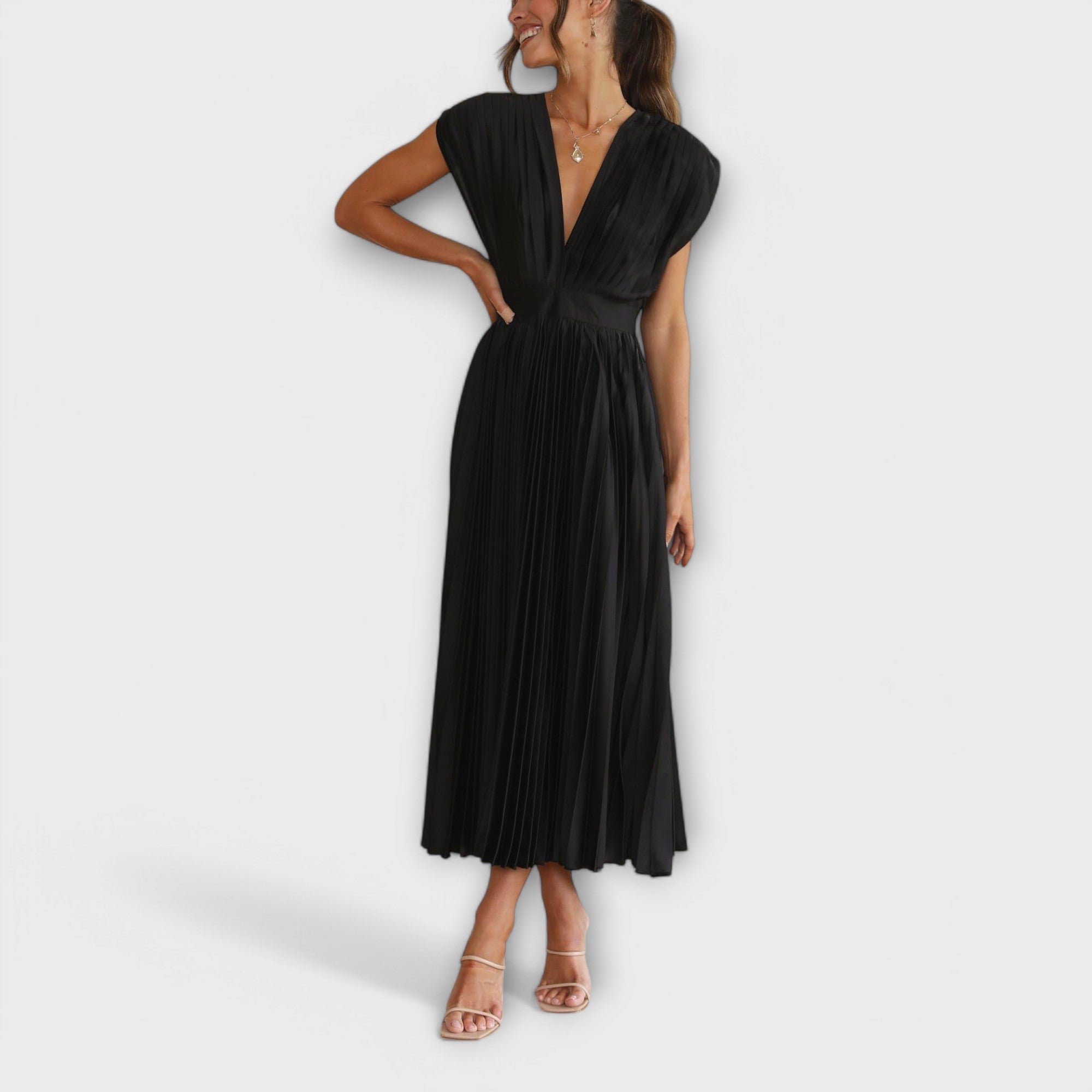 Elsie - Rochie midi plisată elegantă