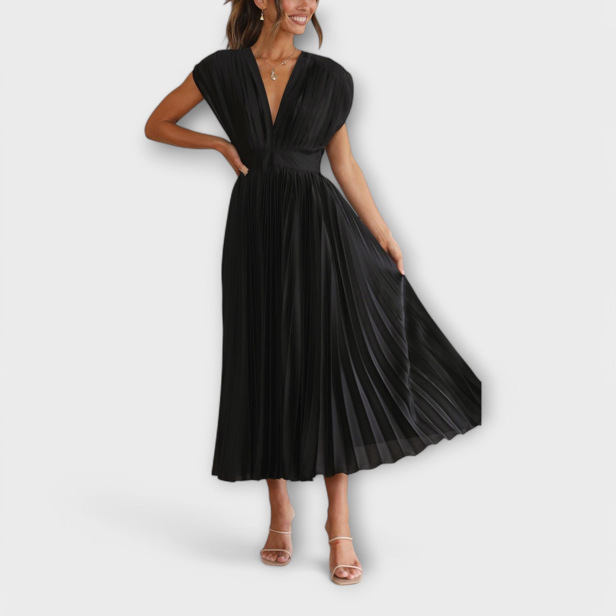 Elsie - Rochie midi plisată elegantă