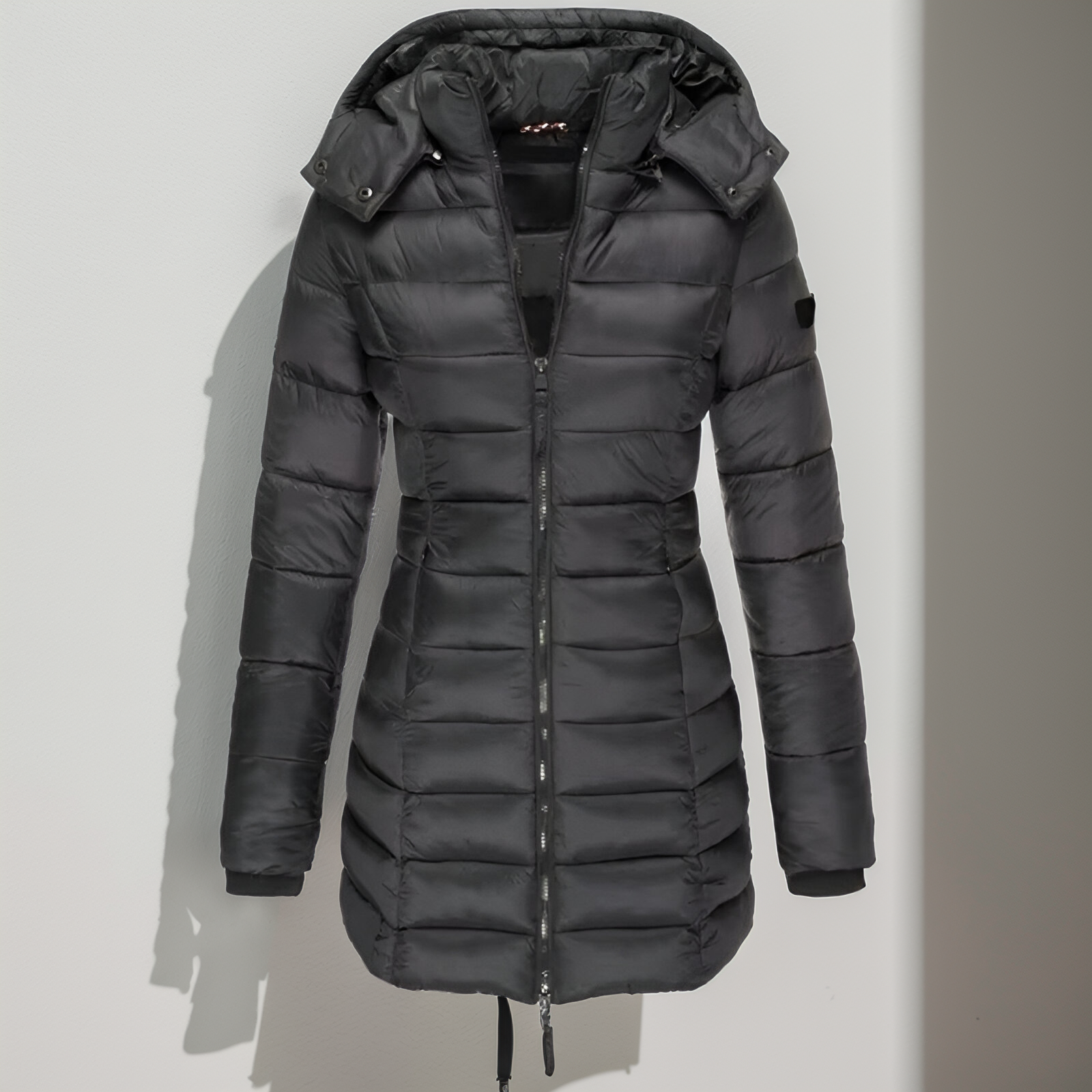Slim-Fit Hooded Long Puffer Coat | Water-Repellent