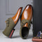 Zapatos de hombre con correa tipo «monk» de cuero y una sola hebilla | Zapatos clásicos de vestir para el trabajo y eventos | Acabado pulido