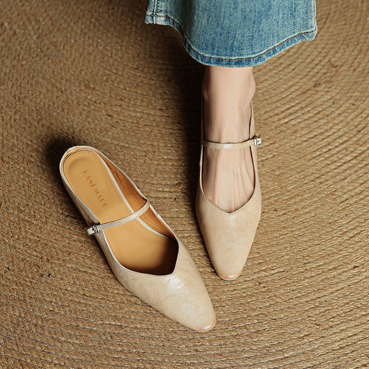 MEELANO Triton | Damemules i ægte læder – Smarte slip-on loafers og raffinerede håndlavede puder