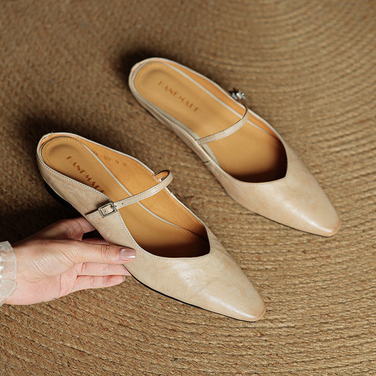 MEELANO Triton | Damemules i ægte læder – Smarte slip-on loafers og raffinerede håndlavede puder