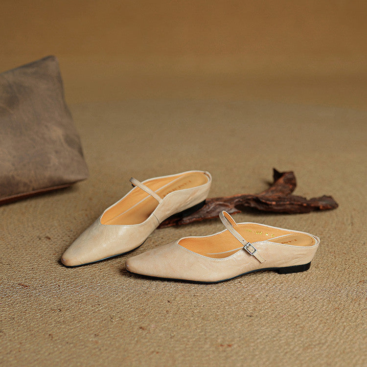 MEELANO Triton | Damemules i ægte læder – Smarte slip-on loafers og raffinerede håndlavede puder