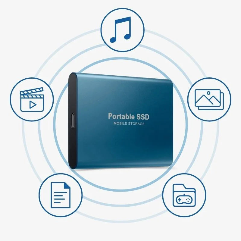 DataSafe - Zewnętrzna pamięć masowa SSD Aluminium - Super szybki dysk twardy - 32TB/16TB/8TB/4TB/2TB