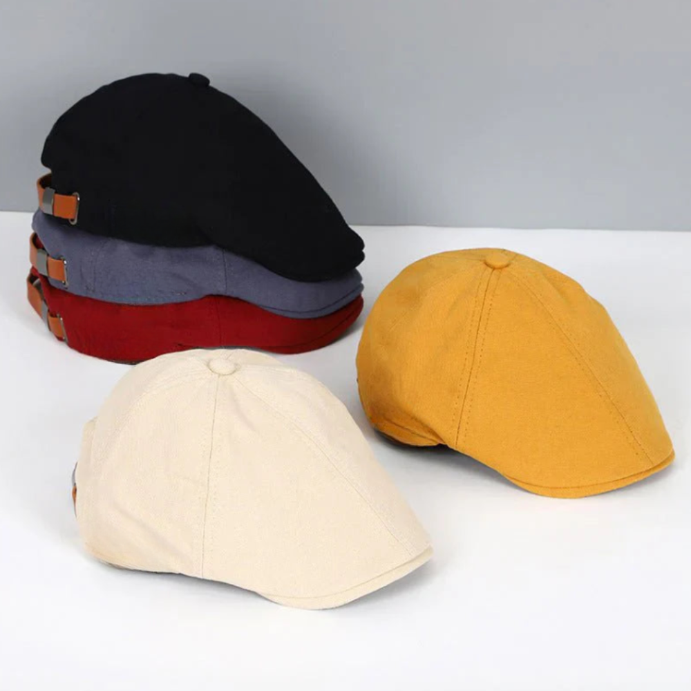 Casquette plate unisexe avec rabat incurvé et dessus texturé