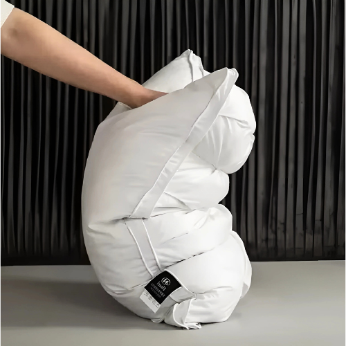 Cuscino in piuma d'oca naturale per il sostegno del collo - Cuscino da letto con 90% di piuma e piumino, con fodera in cotone traspirante - Ipoallergenico