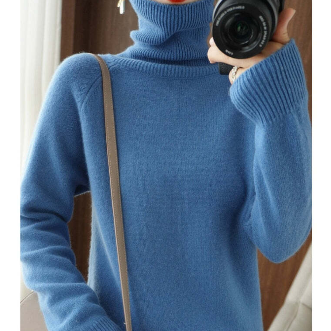 Jersey de cuello alto y manga larga para mujer | Suave y cálido