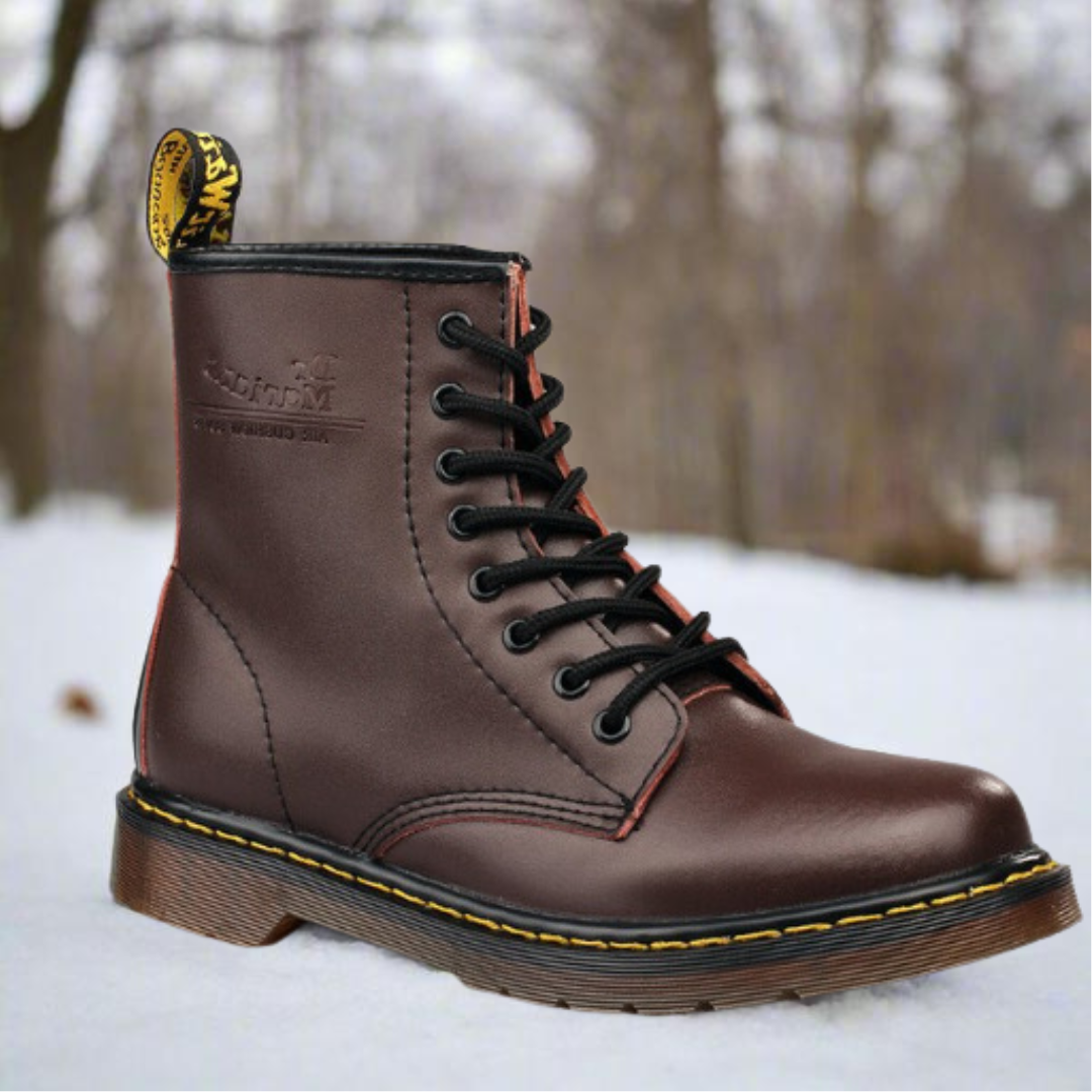 Stivali unisex con lacci | Stivaletti casual in pelle sintetica resistente, con soletta imbottita e suola in gomma ad alta aderenza