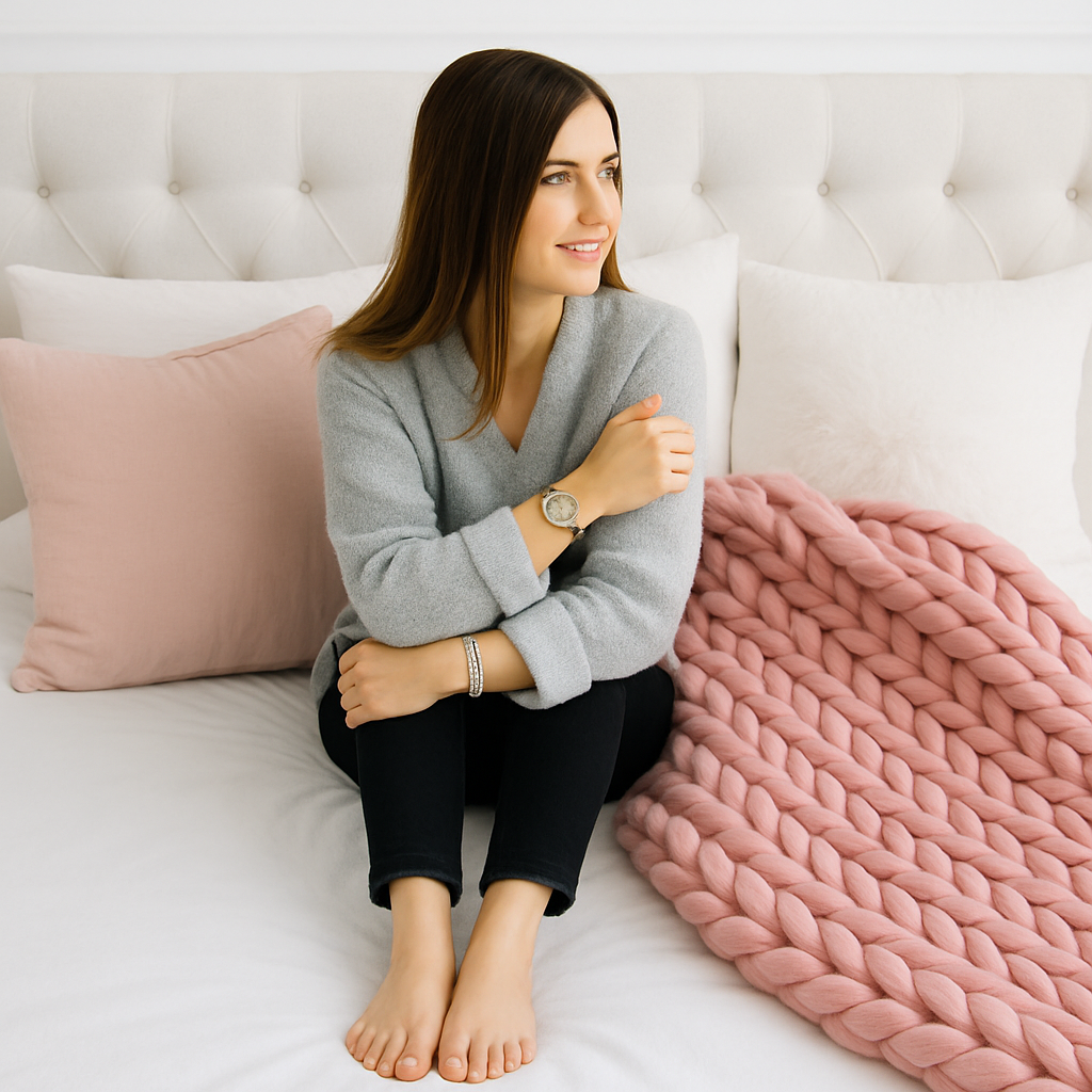  Wool Knitting Set pink