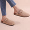 Sandali clog da donna in pelle scamosciata, comodi
