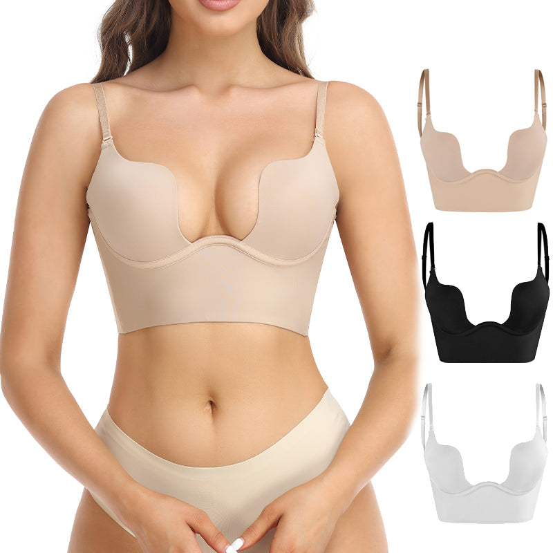 Reggiseno di sostegno senza cuciture e senza schienale – Soluzione modellante senza ferretti con scollo basso