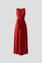 Women's V-Neck Maxi Dress | Sleeveless Floor Length Woven Gown with Adjustable Waist Tie | Versatile Occasion Long Dress