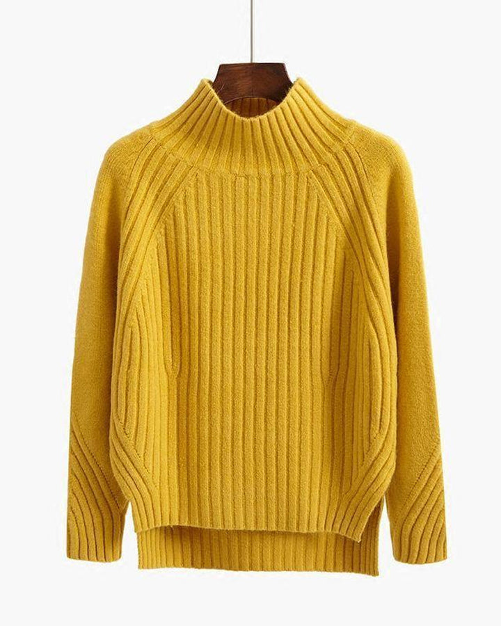 Mock Neck Ribbed Knit Sweater for Women - Image 3